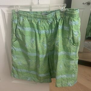 Green Patterned Men's Swim Shorts
